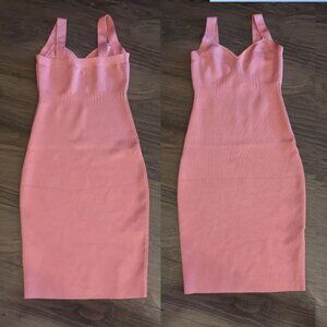 Guess - Essential Sleeveless Mirage Anise Rib Dress Bandage | Pink | XS